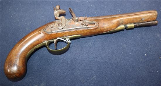 A flintlock pistol stamped Calvert